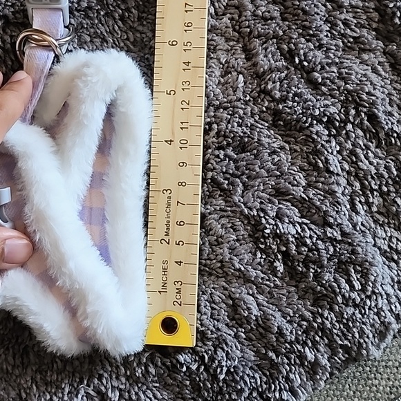 Soft furry XXS small female dog harness stylish purple pink - Picture 9 of 9